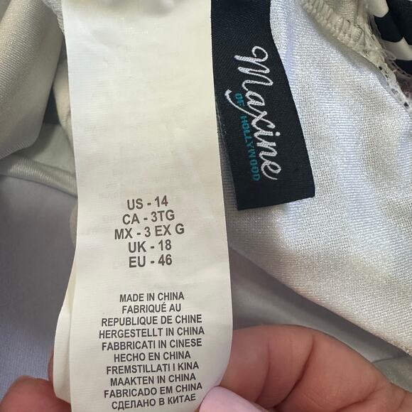 Maxine of Hollywood Safari Zebra Side Shirred One Piece Swimsuit sz 14 NWT $79 - Picture 10 of 11